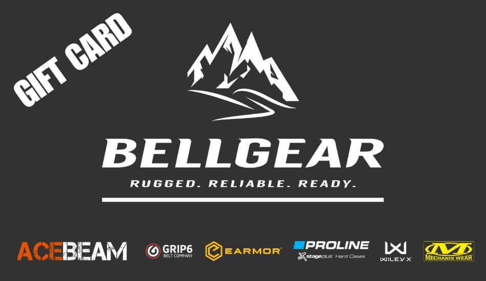 Image depicting the BellGear Gift Card with Logo with associated brand logo's
