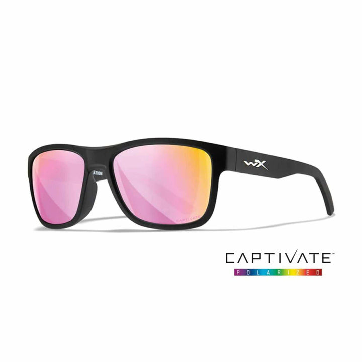 WX Ovation Captivate Rose Gold Mirror Matte Black Frame Protective Eyewear