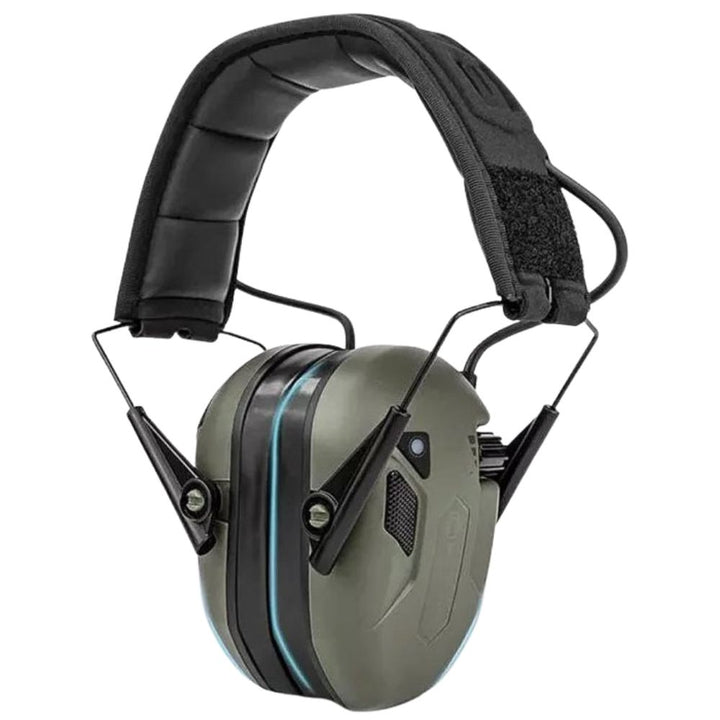 Earmor M300T foliage green tactical hearing protection headset, side view showing ear cups.