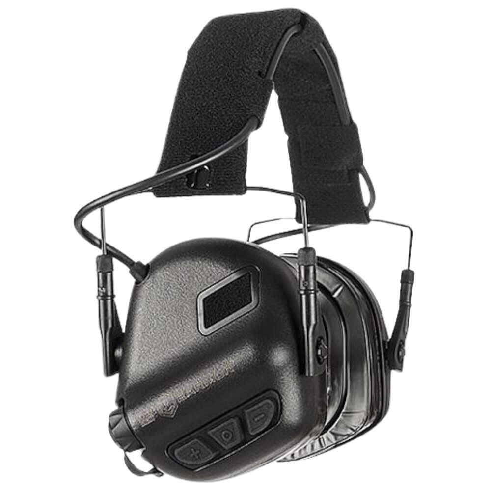 Earmor M31 Plus Black digital noise-cancelling tactical headset side profile with padded headband.