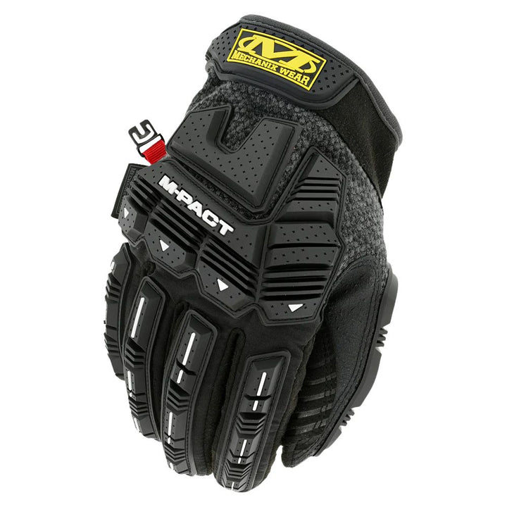 Mechanix M-Pact ColdWork Black Grey winter gloves, back of hand view
