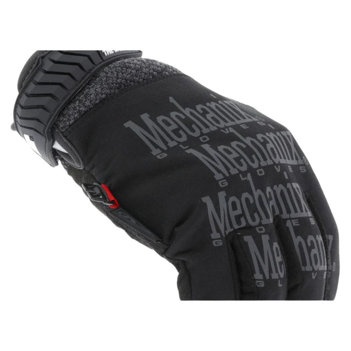 Mechanix Original ColdWork Black Grey winter gloves, back of hand close view
