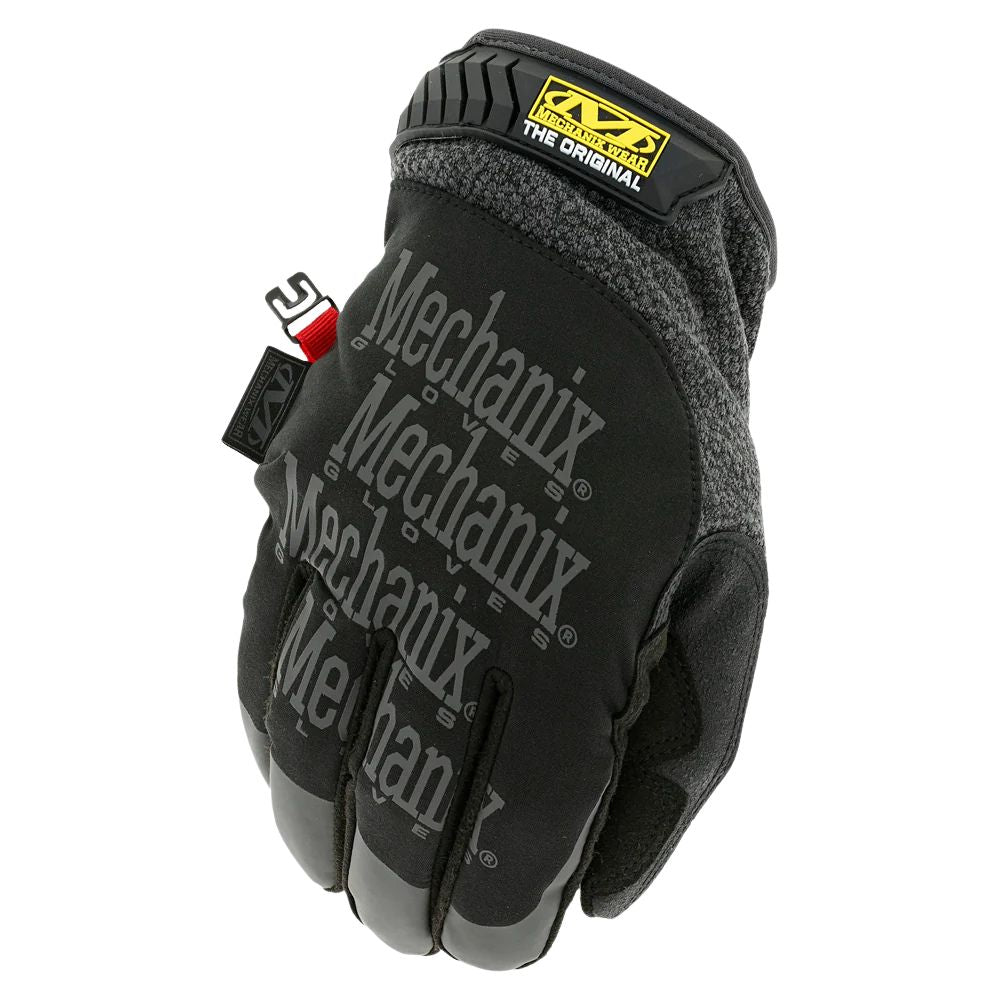 Mechanix Original ColdWork Black Grey winter gloves, back of hand view
