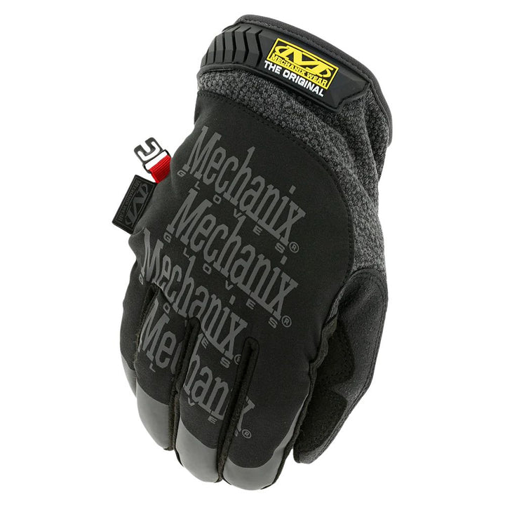 Mechanix Original ColdWork Black Grey winter gloves, back of hand view
