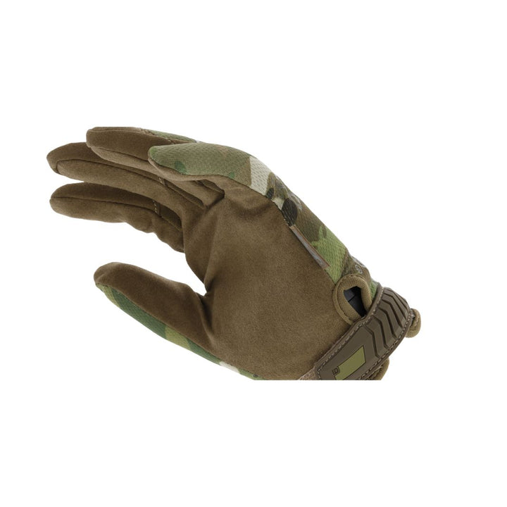 Mechanix Multicam Gloves palm-side angled view showing ergonomic fit and dexterity