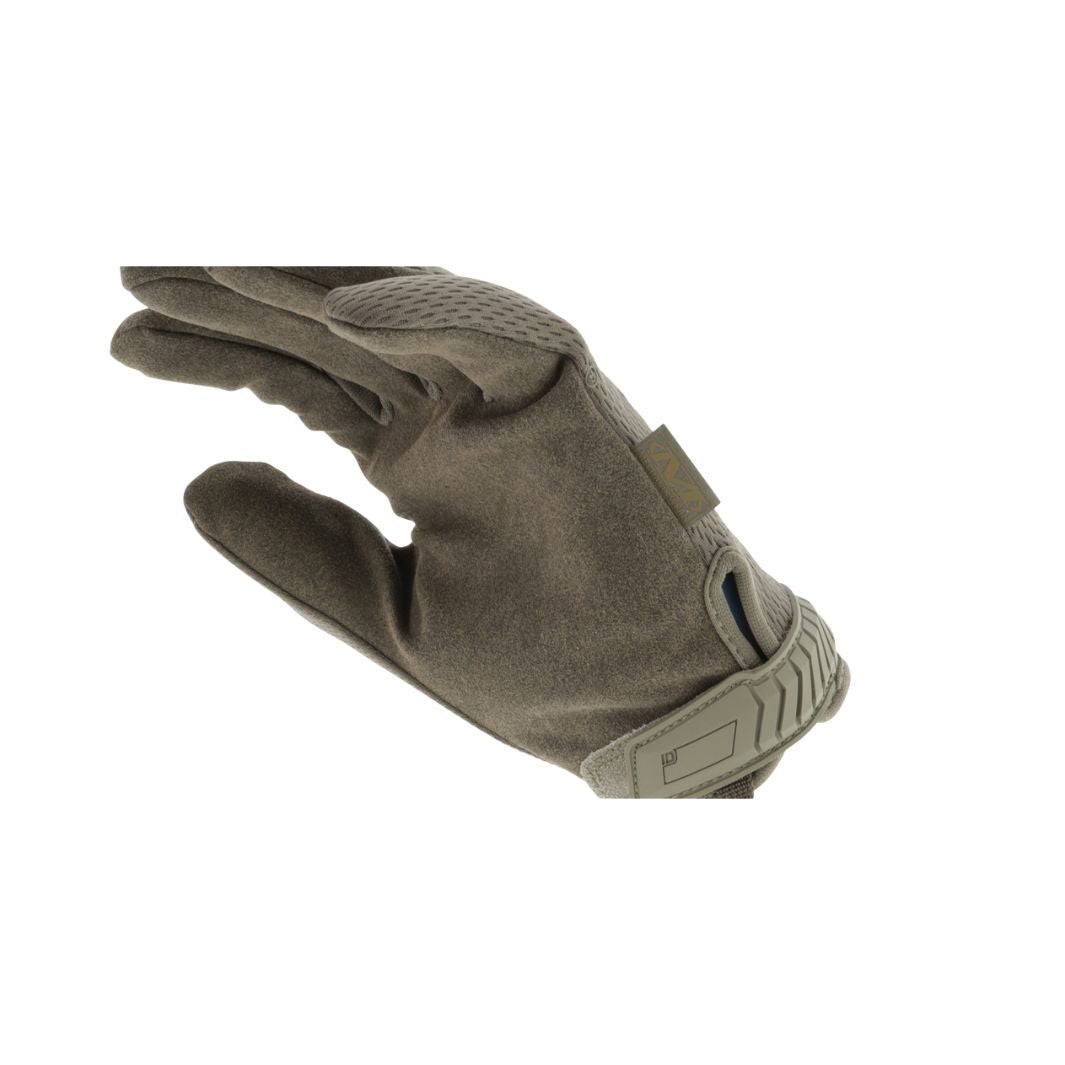 Rear view of Mechanix Wear The Original glove in OD Green showing breathable TrekDry material