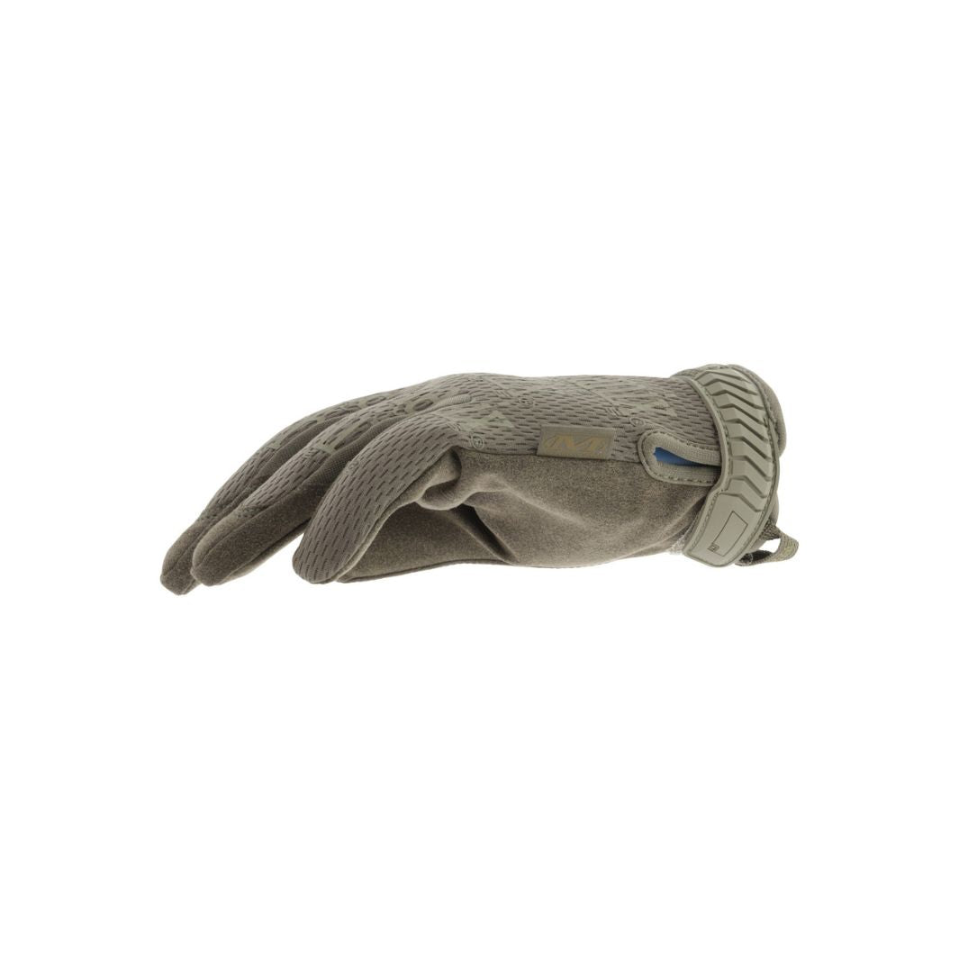 Flat side view of Mechanix Original glove highlighting closure strap and low-profile fit