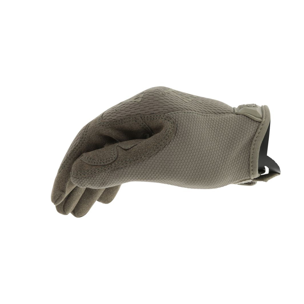 Close-up of Mechanix Original glove with textured thumb and reinforced grip zone