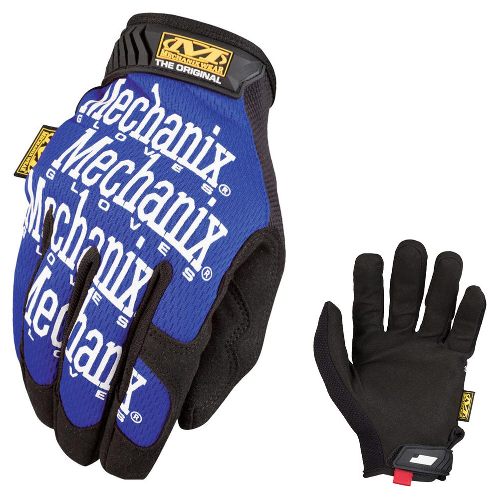 Mechanix Original Blue Work Glove Back of Hand and Palm view