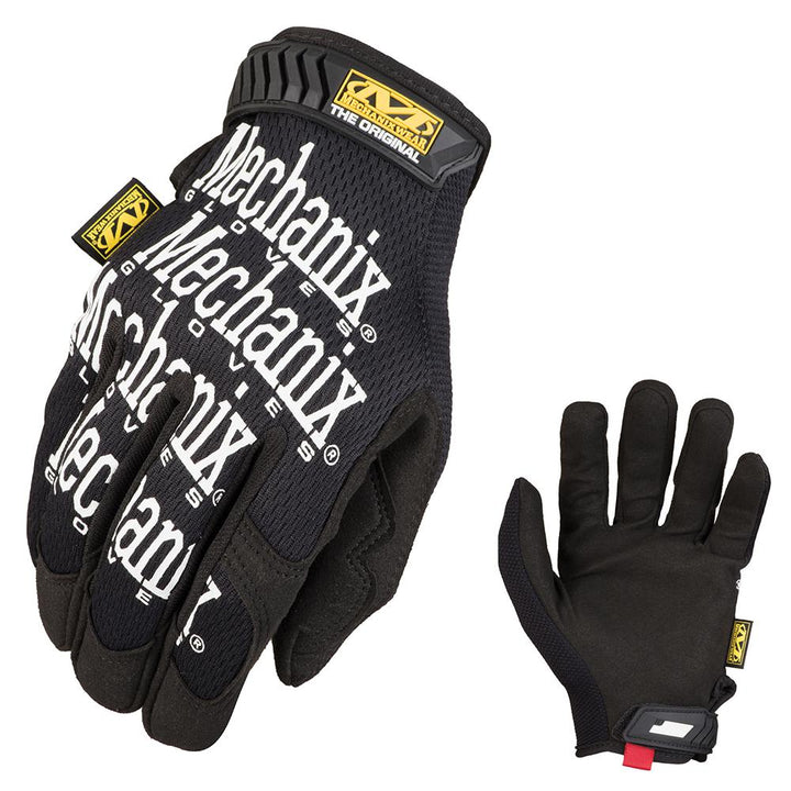 Mechanix Original Black Work Glove Back of Hand and Palm View