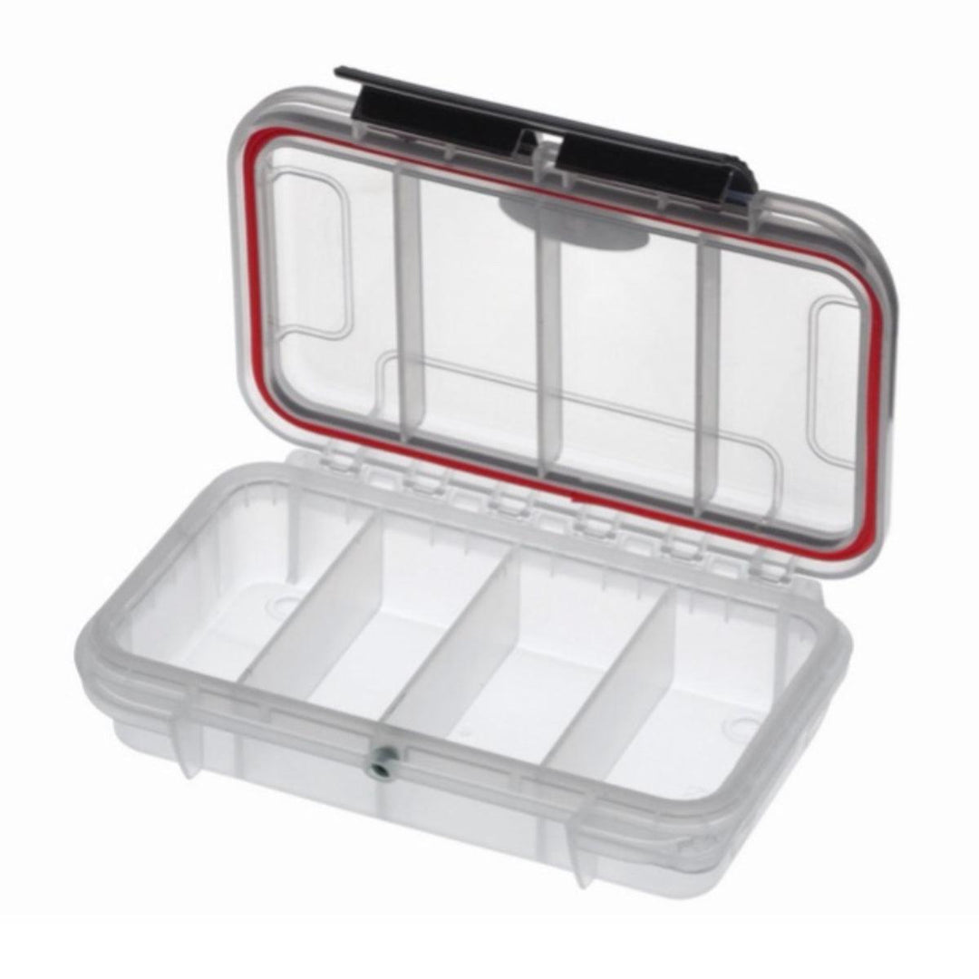Interior of Clear Utility Case with 4 Compartments 157 x 82 x 41 mm