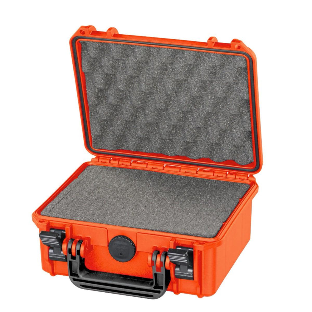 Interior of Orange Hard Case with Cubed Foam 235 x 180 x 106 mm