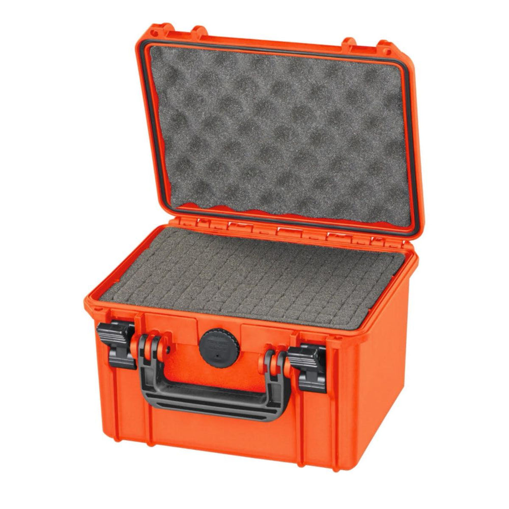 Interior of Orange Hard Case with Cubed Foam 235 x 180 x 156 mm