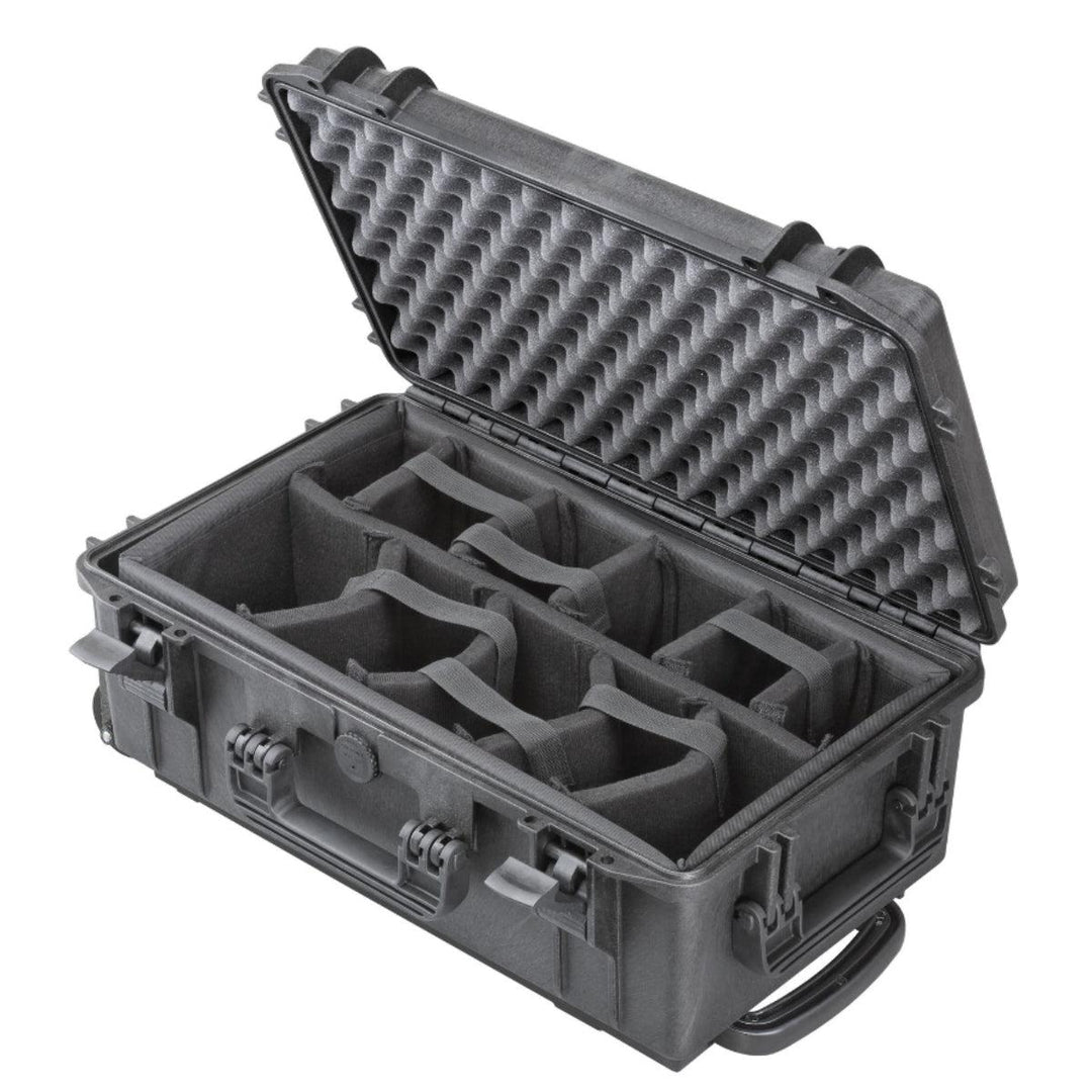 Black Camera Trolley Case with Padded Dividers 520 x 290 x 200 mm