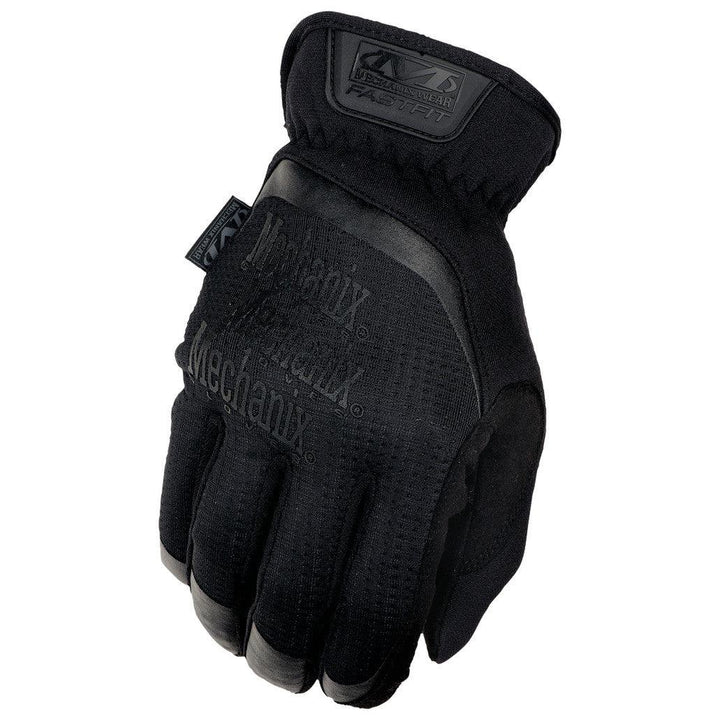 Front view of Mechanix FastFit Covert glove featuring padded knuckles and snug fit