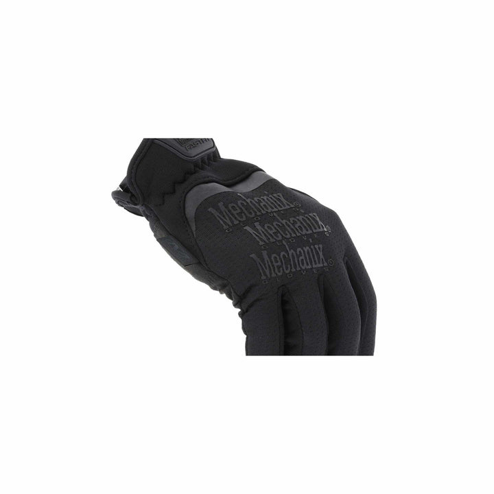 Top view of Mechanix FastFit Covert glove with embossed logo and wrist tab